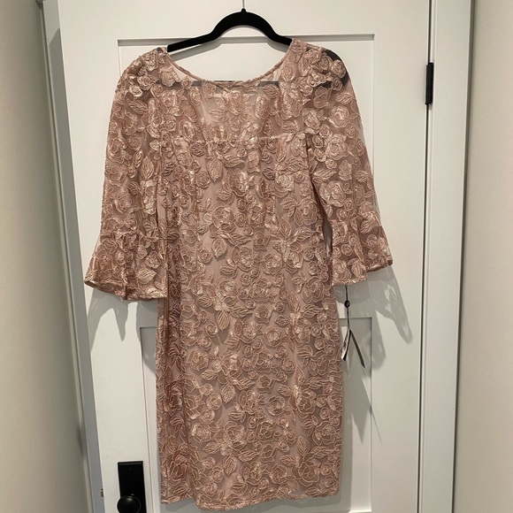 Adrianna Papell formal midi dress, Size 12, Dusty Rose - Picture 5 of 5